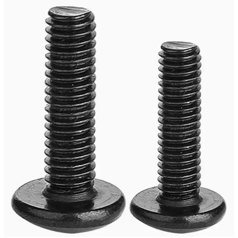 Black Large Flat Head Screw Phillips Head Machine Screw Mushroom Head Machine Thread Bolt