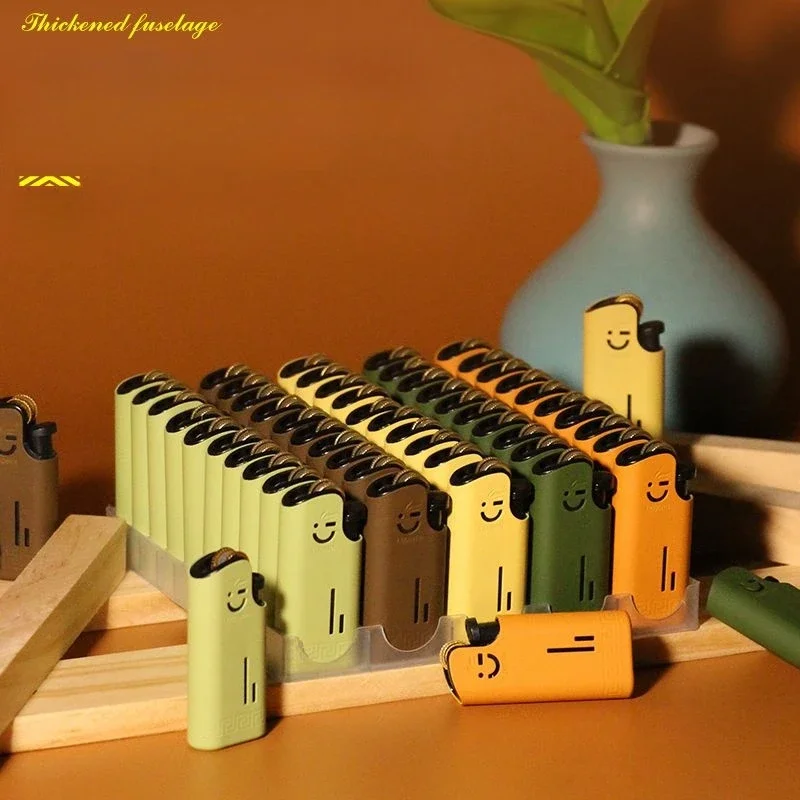 Metal Mini Smiley Face Inflatable Lighter Can Be Placed in A Cigarette Box with An Open Flame Grinding Wheel Portable Lighter - Image 4