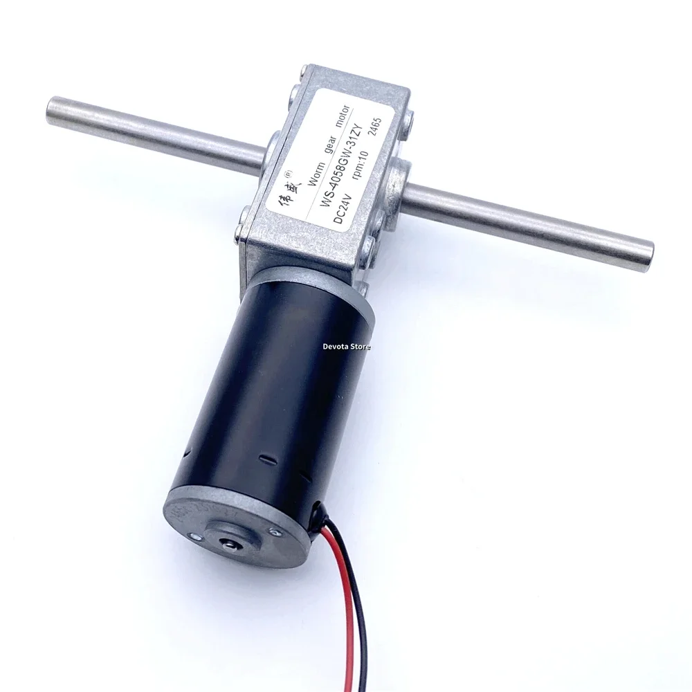 5840-31ZY DC Reduction Motor Dual Shaft Torque 12V 24V Right Angle Worm Self-Locking DIY Robot Medical