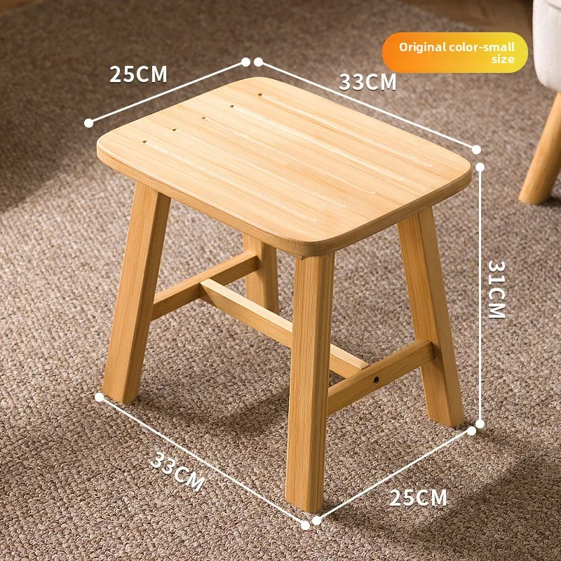 Stable Household restaurant log bench Solid wood small stool Restaurant stool Comb makeup stool