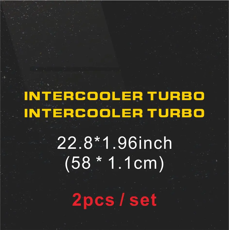 2 Pcs Intercooler Turbo Sticker Reflective Graphics Vinyl Decal For Mitsubishi Pajero Shogun Montero Side MK2 V20 Accessories