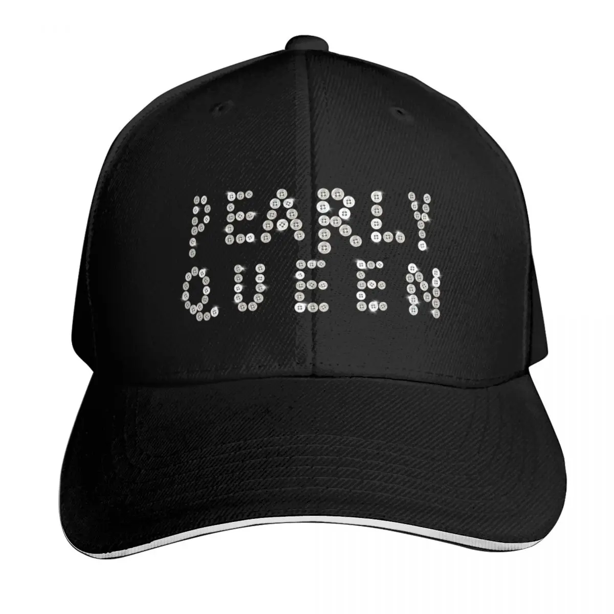 London Londoner Pearly Queen Cockney Button Baseball Cap Contrast Two Tone Brim Snapback Flat Bill Strapback Dad Hat