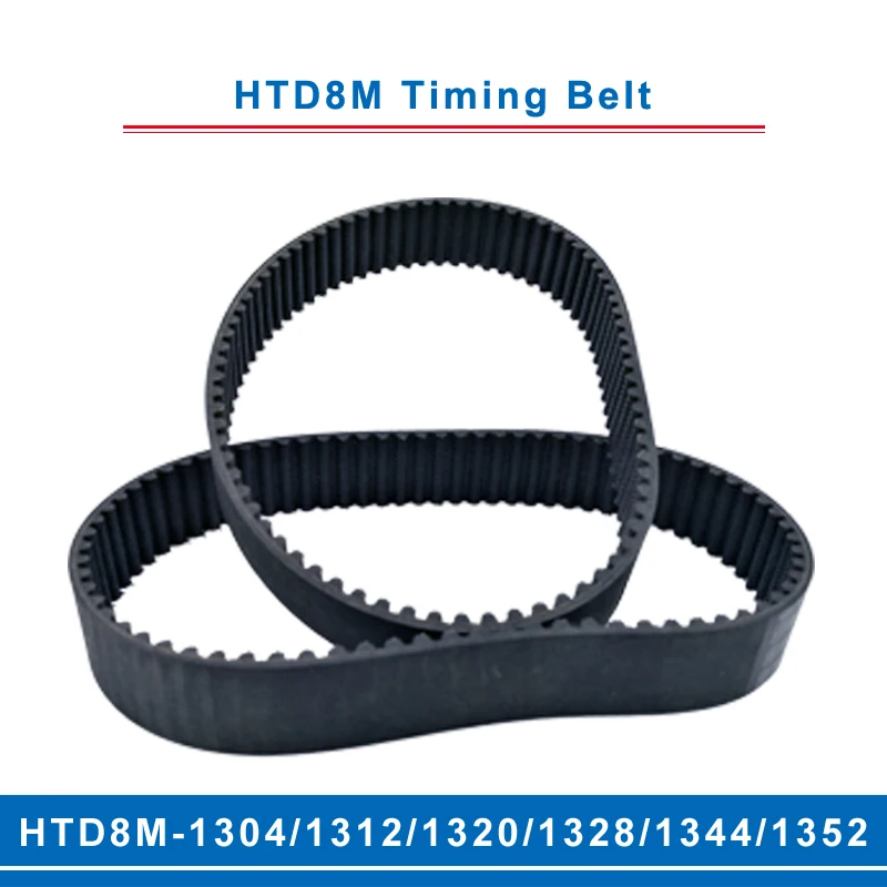 timing belt HTD8M-1304/1312/1320/1328/1344/1352 teeth pitch 8mm circular teeth belt width 20/25/30/40mm for 8M timing pulley