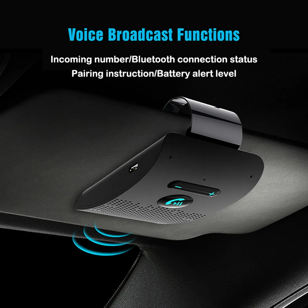 Bluetooth-compatible Sun Visor Wireless Handsfree Car Kit Bluetooth Speaker Speakerphone MP3 Music Player Car Accessories