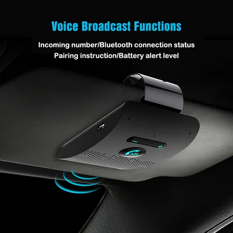 Bluetooth-совместимый солнцезащитный козырек, беспроводной автомобильный комплект громкой связи, Bluetooth-динамик, громкая связь, MP3-плеер, автомобильные аксессуары