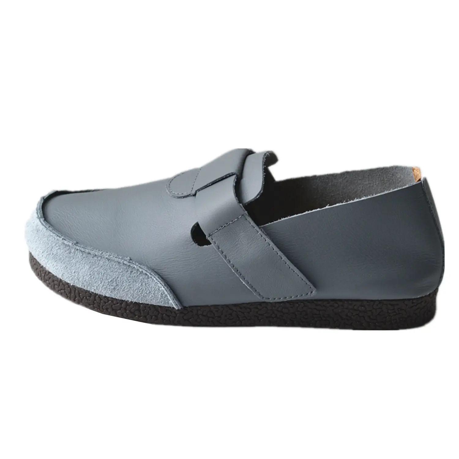 

Men's Soft Leather Loafers, Retro Casual Leather Shoes Gray Genuine Leather Versatile Flat Shoes