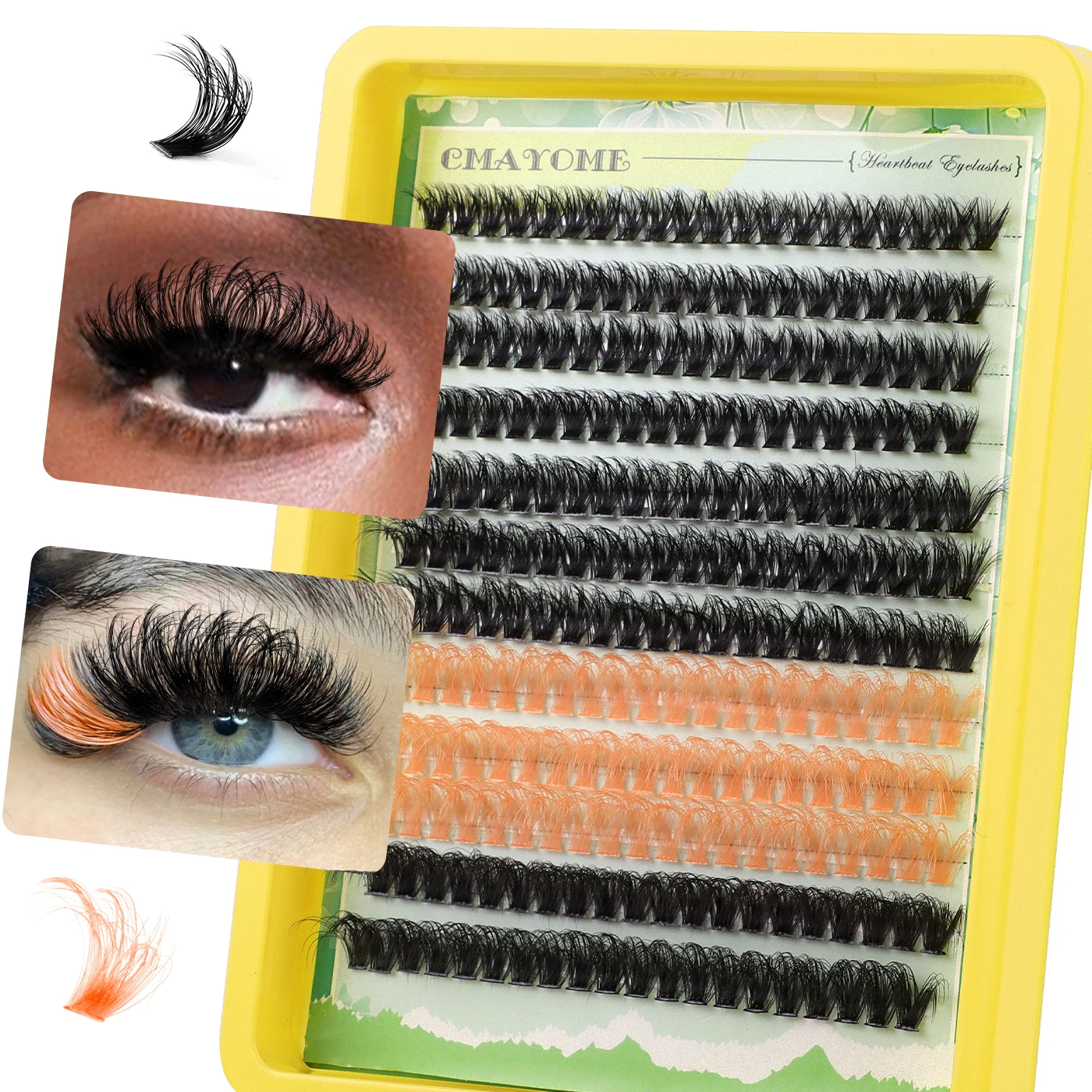 Colored Lash Extension Kit 60P Eyelash Extension Cluster lashes 10-18mm Individual Eyelashes Extension Makeup for Christmas Gift