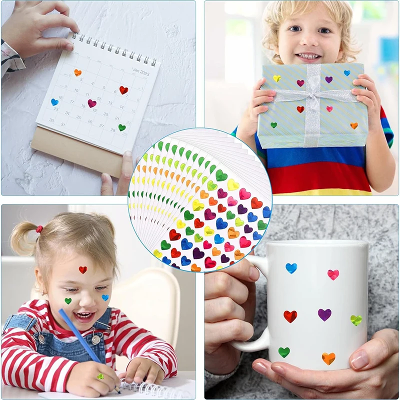 15/45pcs Children Sticker Toys Colorful Laser Dot Heart Star Handmade DIY Decorative Stickers for Kid Birthday Gifts TMZ image 5