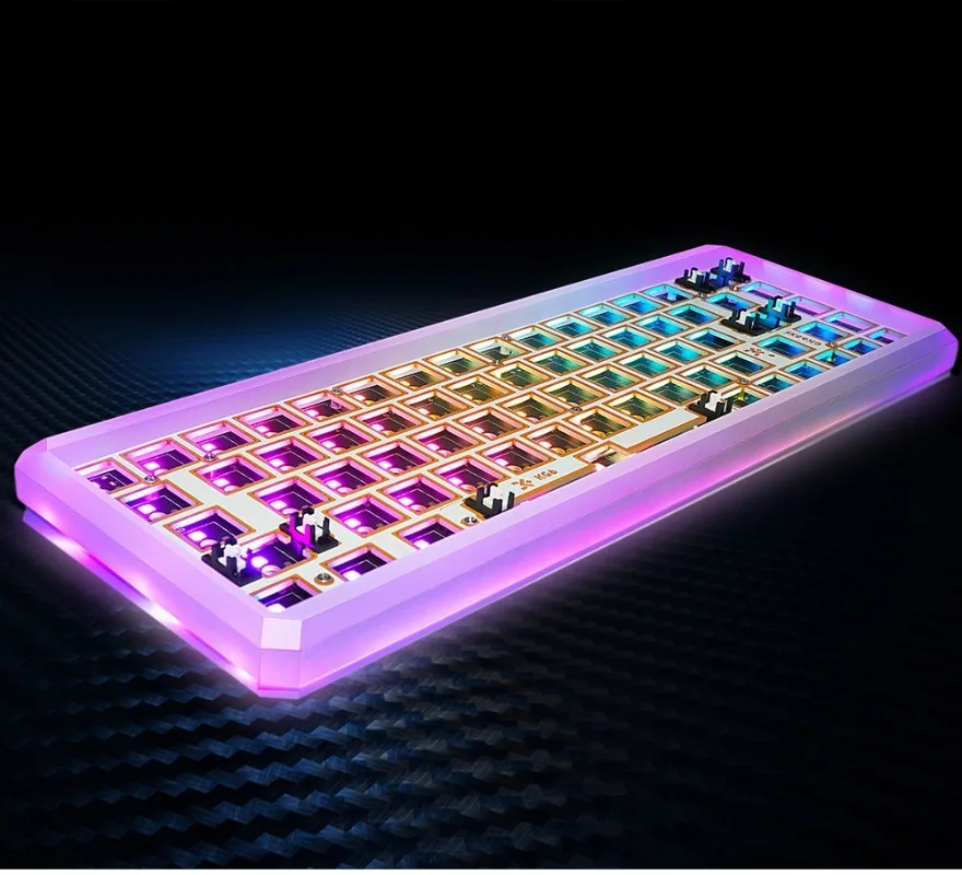 GK68XS 68keys Mechanical Keyboard Custom Wired Dual-mode Bluetooth RGB Hot Swap PC Mechanical Keyboard Cover MX Switch Gamers