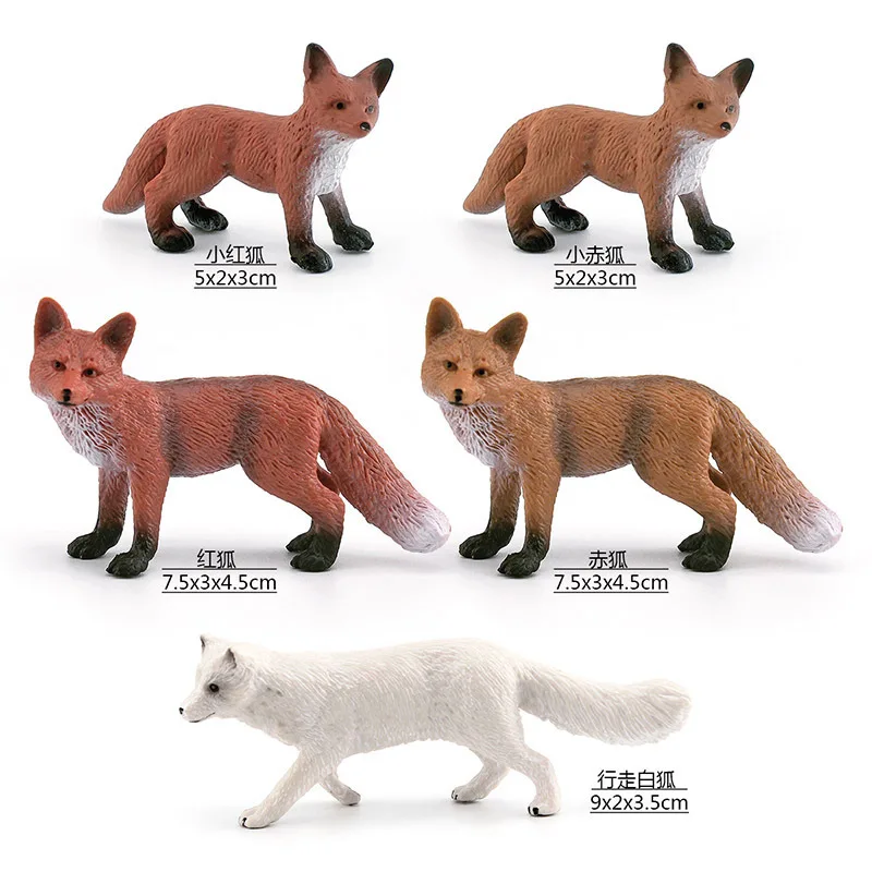 Simulation Forest Animal Fox Model Realistic Red Fox White Fox Decorative Desktop Static Decorative Ornaments Children Toys Gift