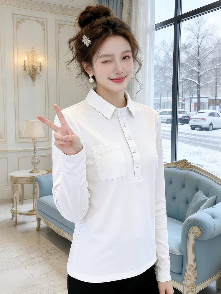 

Женская футболка Ele из чистого хлопка с длинным рукавом, облегающая, прикрывающая бедра, в корейском стиле, для повседневной носки, весенняя новинка