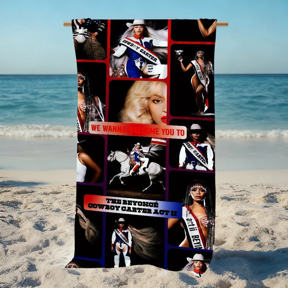 Singer B-Beyonce Cowboy Towel Beach Quick Dry Soft Pool Towels Gift for Travel Gym Shower Camping sports