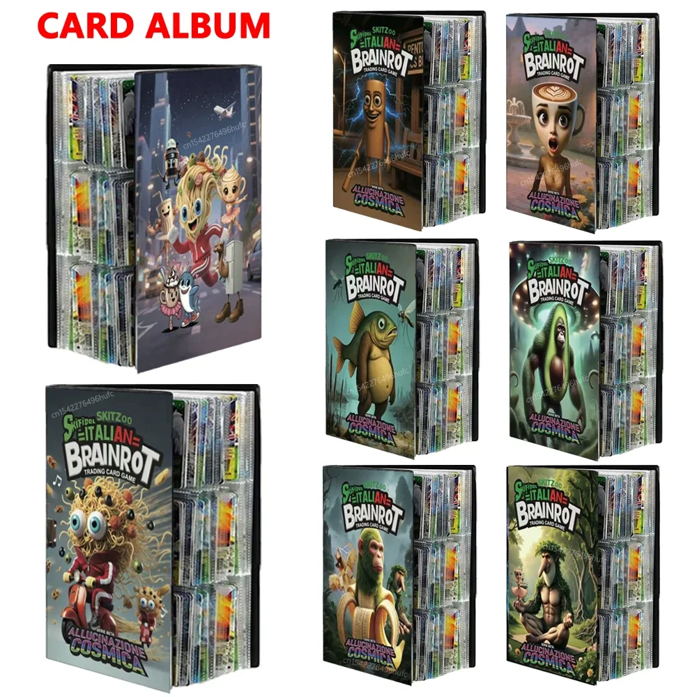 

Italian Brainrot Cards Album 9-Pocket Trading Card Binder Holder Collection Storage Anime Card Protector Notebook Birthday Gifts