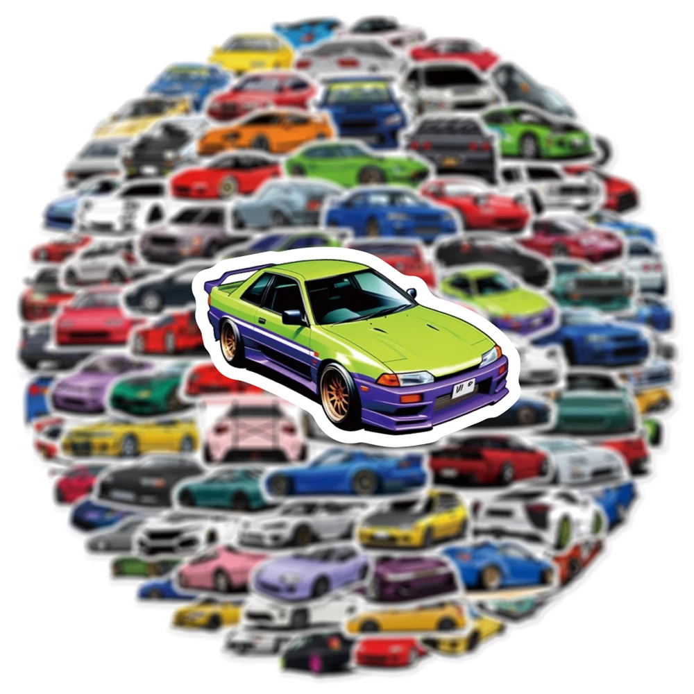 

10/30/50/100PCS Retrofit Racing Car Graffiti Stickers for Laptop Luggage Bike Skateboard Waterproof Cool Sticker Decal Toy