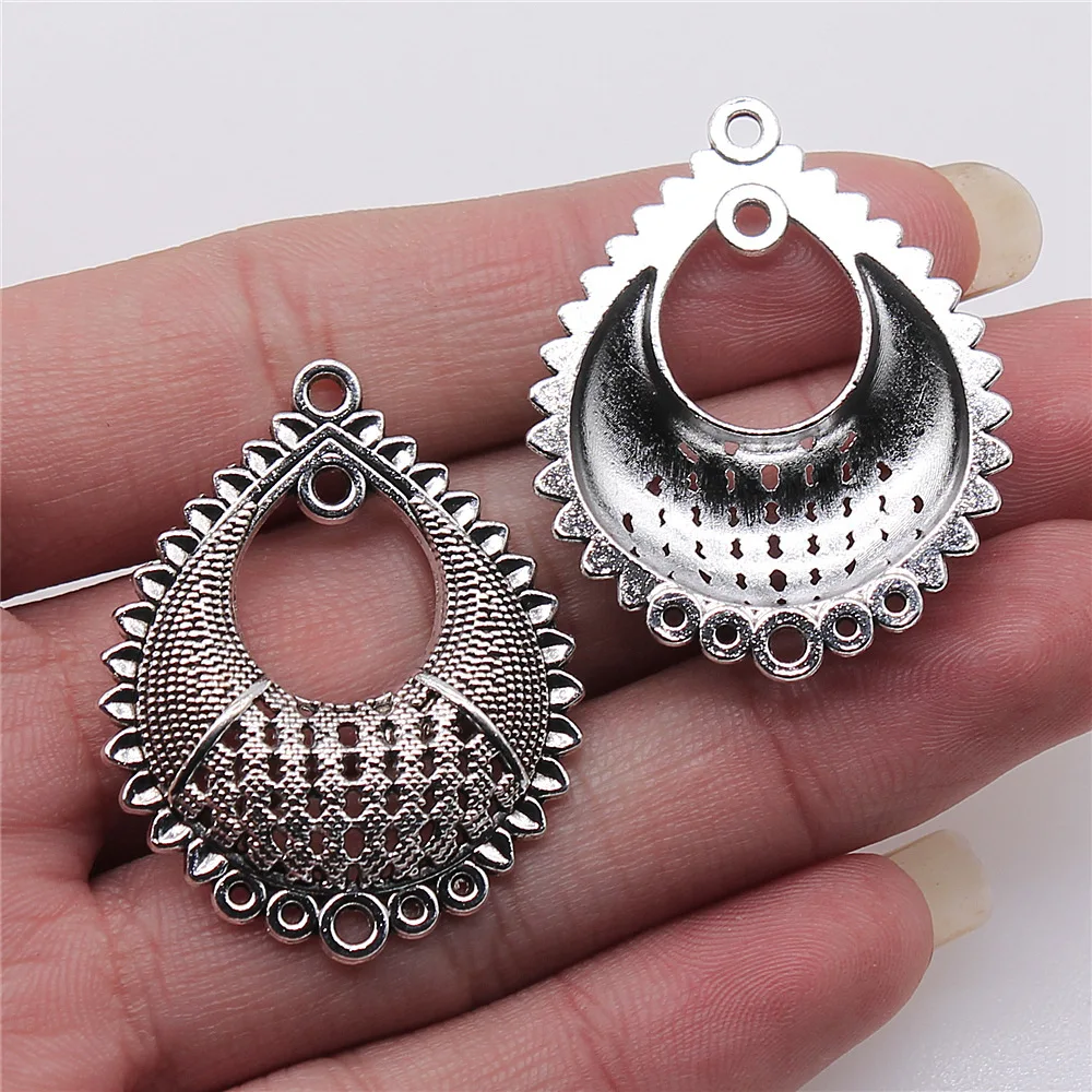 보석에 대 한 5 개/몫 귀걸이 커넥터 매력 31x39mm 골동품 청동 색 DIY 수제 공예 액세서리 만들기