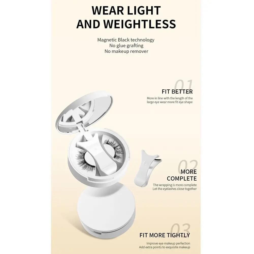 With Applicator Magnetic Lashes Set Reusable Integrated Storage Box False Eyelashes Kit Simulation Portable