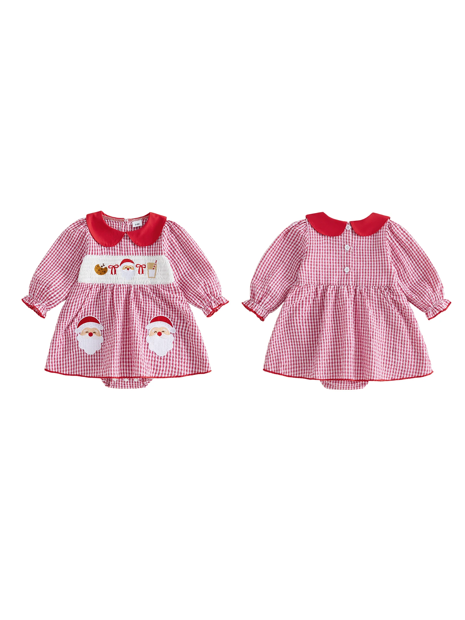 Collar Puff Doll Collar Puff Puff Long Romper Dress Doll Christmas-Romper Infant Girl Christmas Christmas Romper Dress