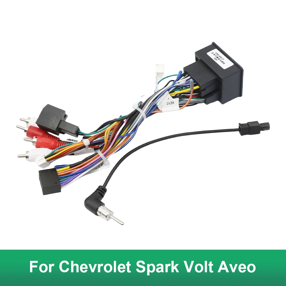 16 Pin Plug Auxiliary Audio Connector Car Android Cable for Chevrolet Spark Volt Aveo 44Pin Radio Wiring Harness Adapter