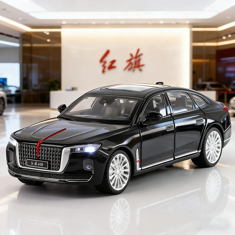 1:32 HongQi H9 Legierung Automodell Sound und Licht zurückziehen Kinderspielzeug Sammlerstücke Geburtstagsgeschenk