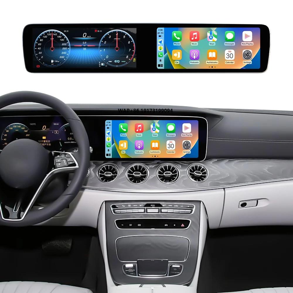 

Заводская цена двойной 12,3-дюймовый автомобильный радиоприемник мультимедийный плеер для CLS 2021-2024 Android 14, сенсорный экран GPS