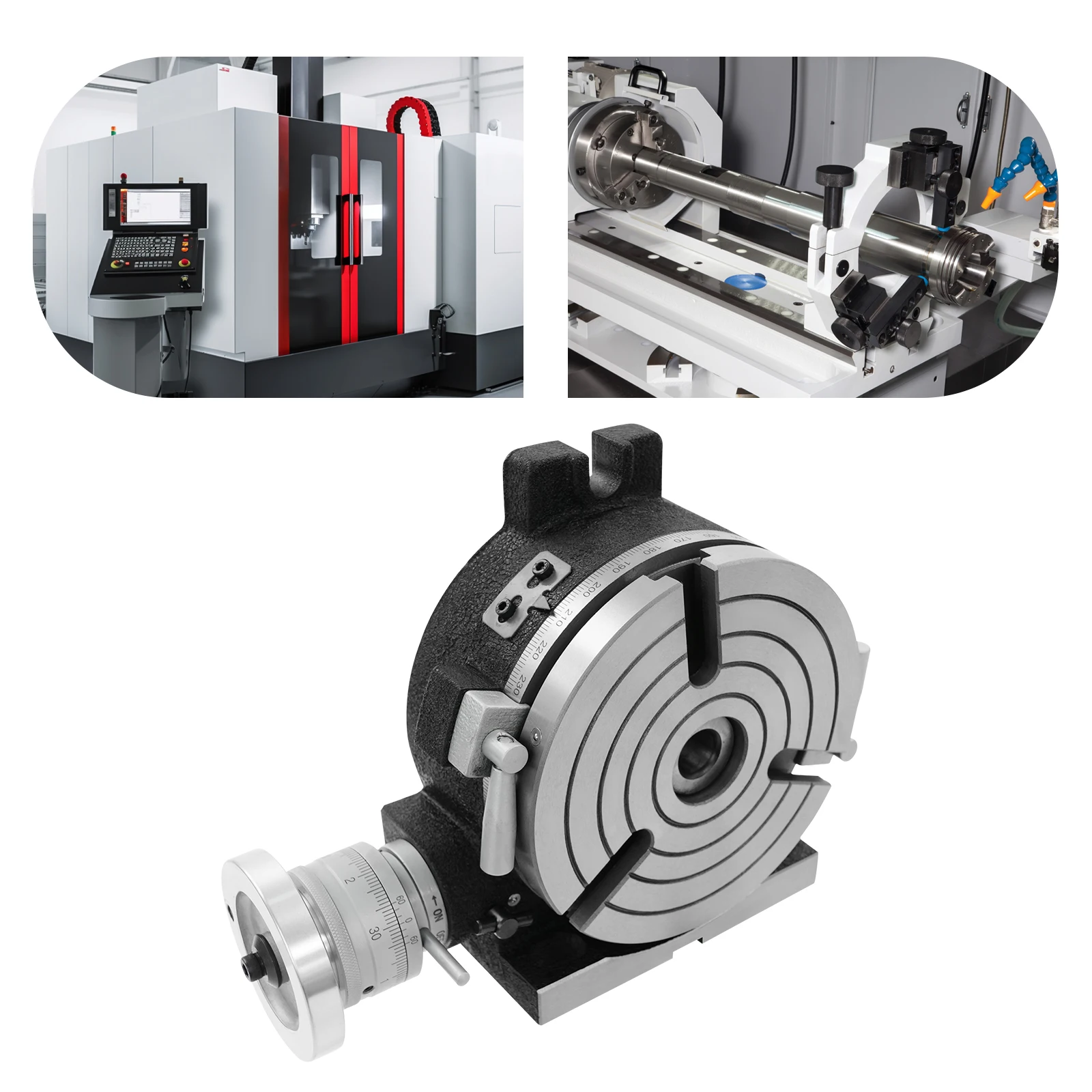 

3-Slot Rotary Table Rotary Table for Milling Machine Horizontal Vertical Rotary Table 360° Rotary Adjustment for Milling Boring