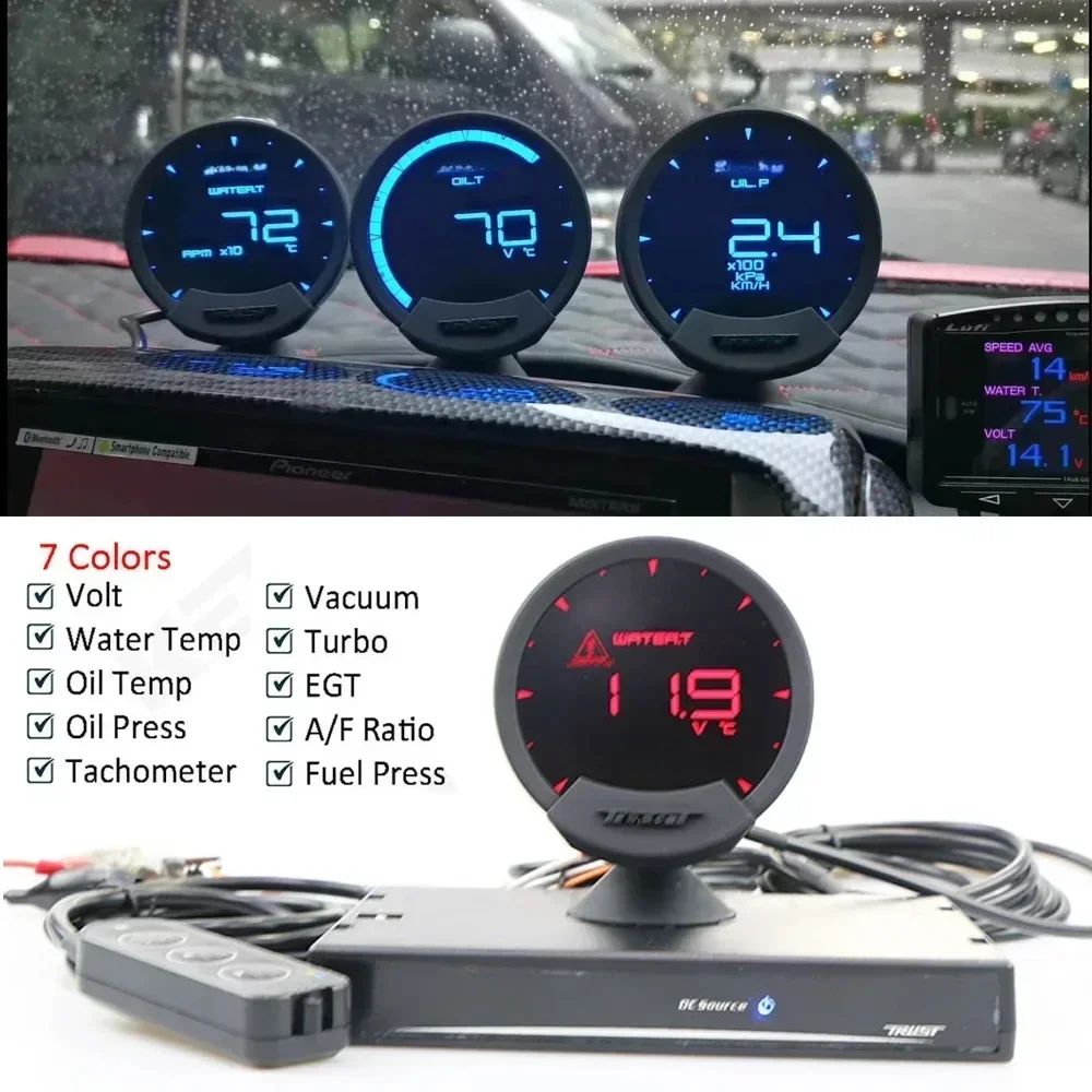 

GReddi Sirius Electronic Turbo Boost Gauge Speed Volts Water Oil Temp Fuel Pressure RPM Air Fuel Ratio Exhaust Meter Sensor Kit