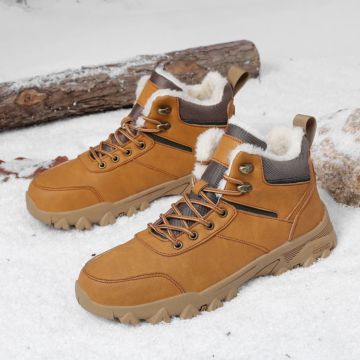 

New men's winter snow boots, men's hiking anti slip shoes, high top warm shoes, comfortable handmade men's winter shoes, sizes 3
