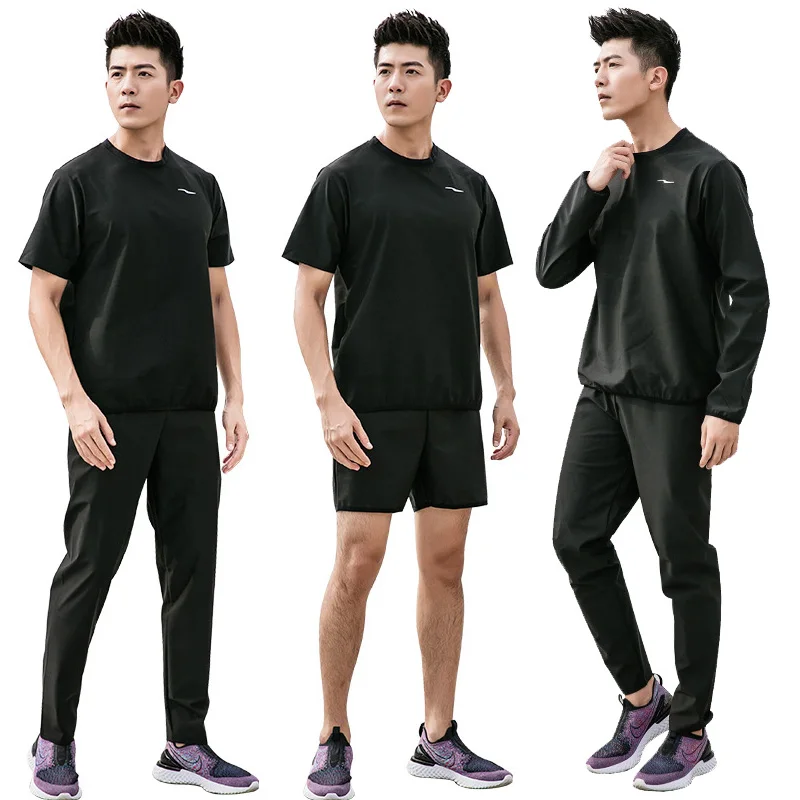 Baju Sauna Pria Wanita, atasan atau bawah untuk pria wanita, setelan keringat lengan panjang, baju/celana pembakar lemak, kotak kebugaran Gym ukuran Plus