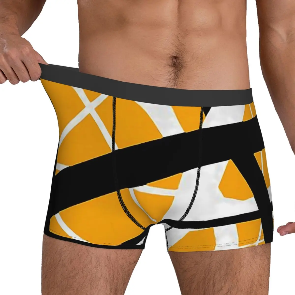 Van Halen Underwear POPULAR IN YELLOW Males Boxer Brief Plain Boxer Shorts Trenky Printing Plus Size Underpants