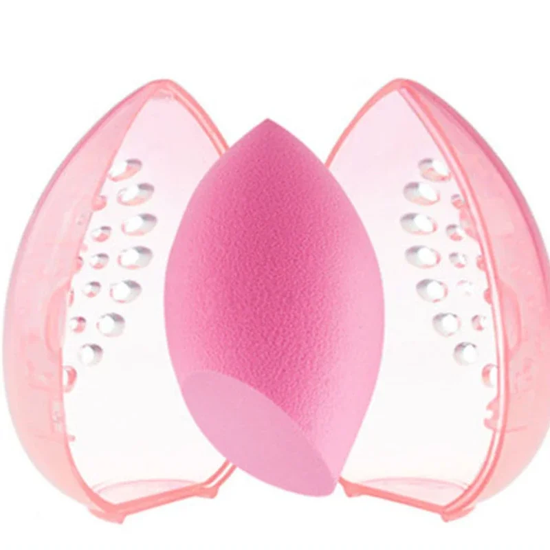 Portable Traveling Makeup Sponge Organizer Box Pink White Egg Shape Plastic Box Powder Sponge Beauty Egg Box Cosmetics Tools