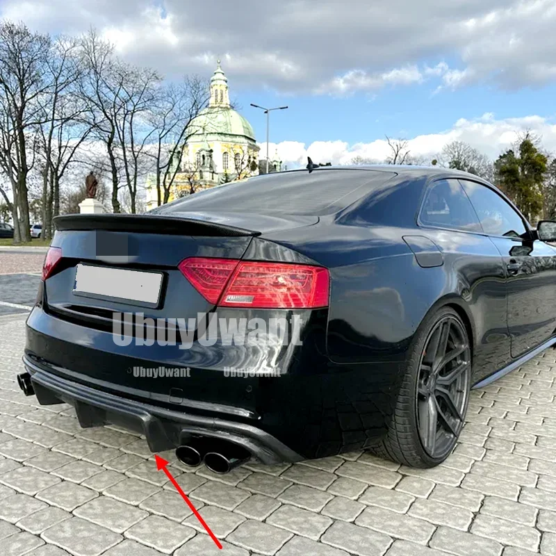 Heckstoßstangen-Diffusor-Lippenspoiler für Audi A5 Sline S5 Coupe 2012–2016, umwandelbar, echte Kohlefaser, nicht für A5-Standard