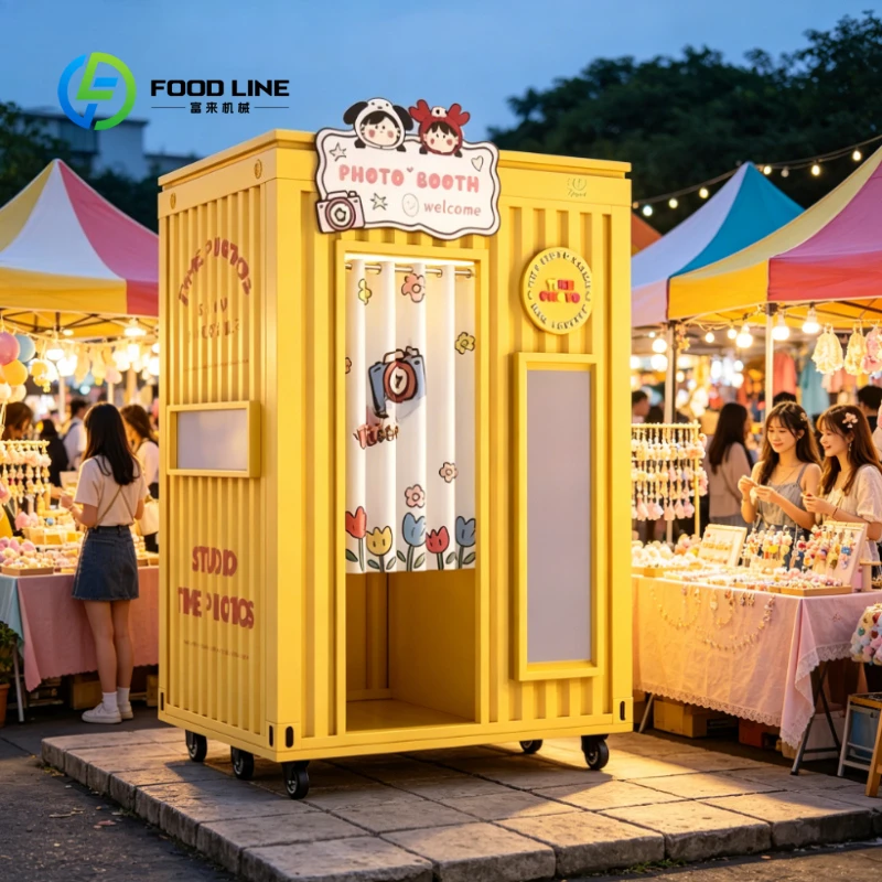 Commercial Portable Automatic Photo Booth Kiosk Customized Color,Overall Dimensions Vending Machine with HD Camera