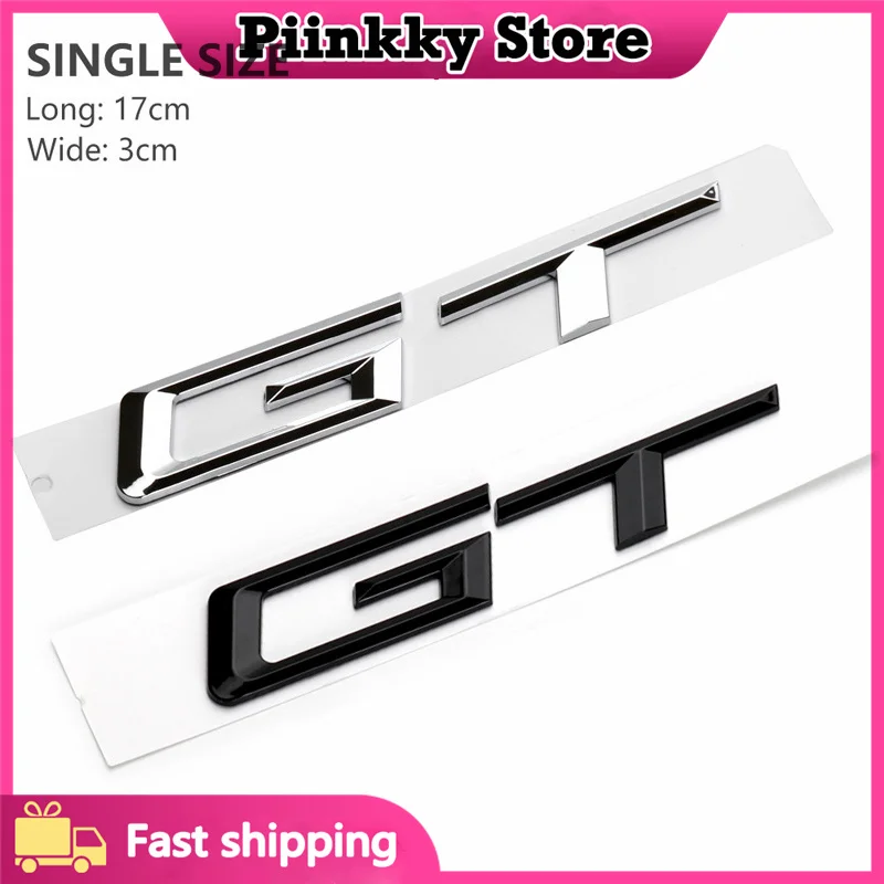 

3d ABS GT Logo Letters Car Trunk Emblem Badge For 5 3 Series 320d E36 320 C 400 650 530 F07 F34 G32 GT Sticker Accessories