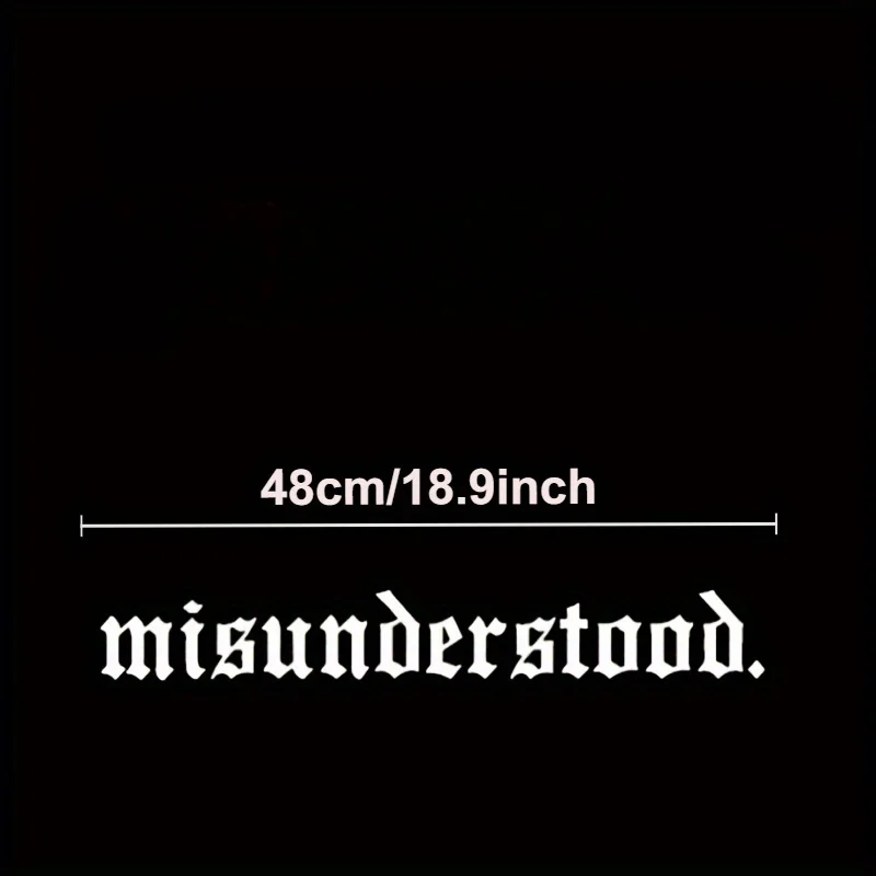 BMisunderstood Personalized Alphabet Car Sticker Decal Windshield Banner Vinyl Car Sticker, Silver White