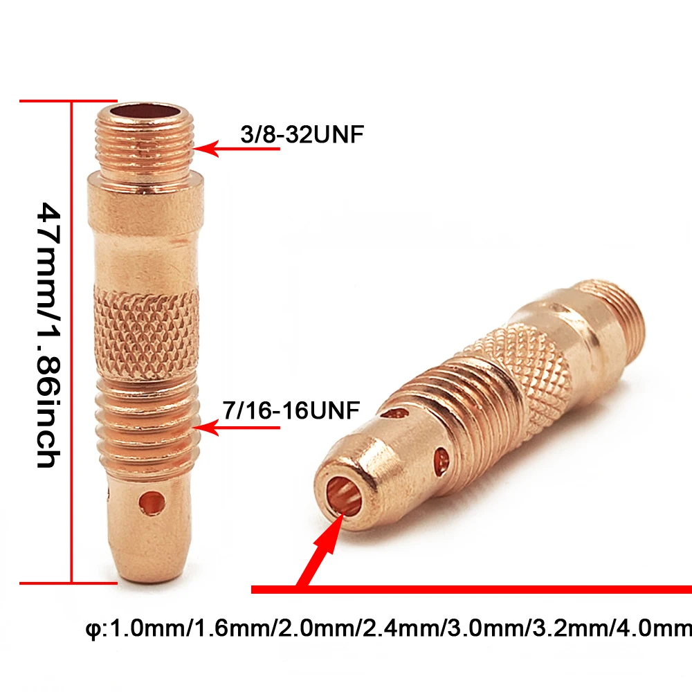 Argon Welding Torch Holder, Consumíveis Tungstênio Eletrodo Corpo, Corpo de Pinça, 1.0mm, 1.6mm, 2.0mm, 2.4mm, 3.0mm, 3.2mm, 4.0mm, WP18, WP17, WP26