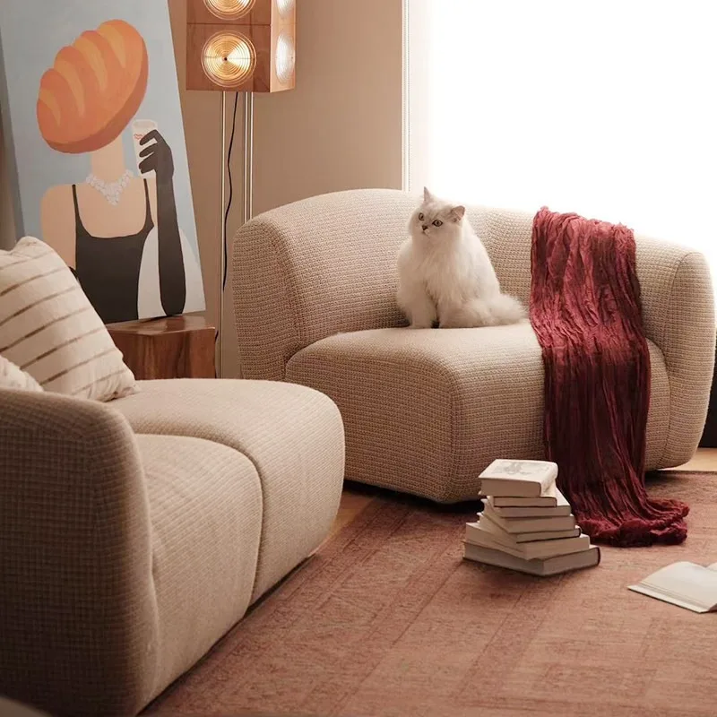 Sofa, removable and washable French retro style fabric module small apartment living room bedroom apartment sofa