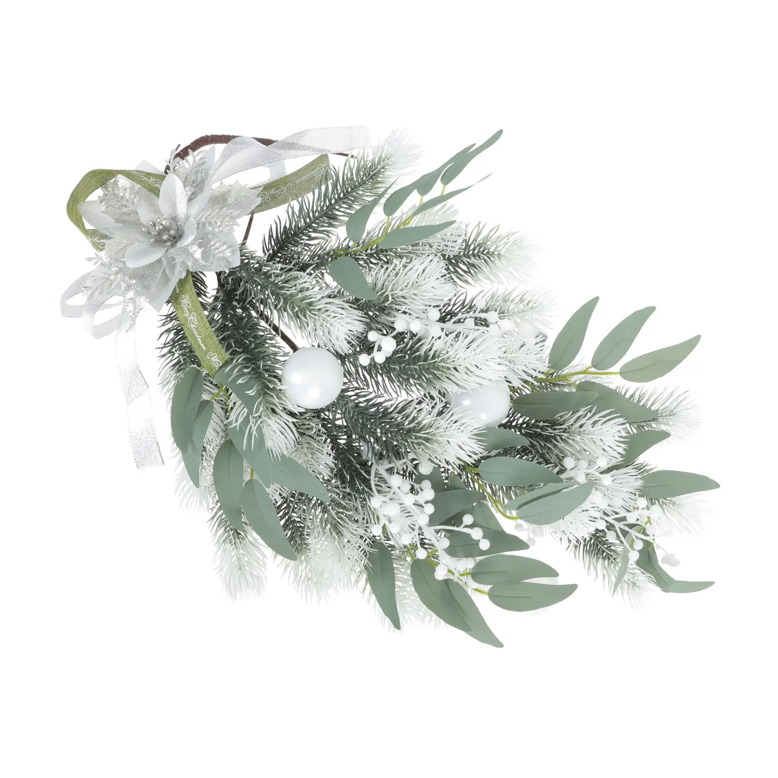 

Christmas Flower Ornaments Plastic Tree Artificial Decor Plastic Christmas Pendant Green Color Hanging Home Xmas Party Supply