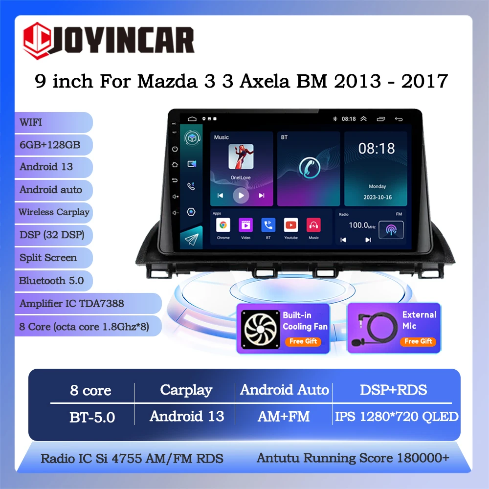 

Joyincar 6+128G Android 13 For Mazda 3 Mazda3 3 Axela BM 2013 - 2017 Car Radio 2din CarPlay DSP GPS Navi Stereo Player Head Unit