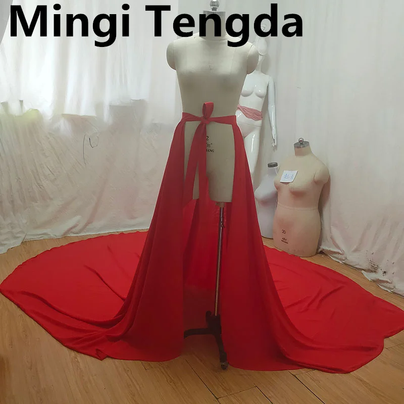 Mingli Tengda Red Detachable Train Big Bridal Wedding Dress Accessories Bride Skirt Elegant Women Lace up Petticoat Uderskirt