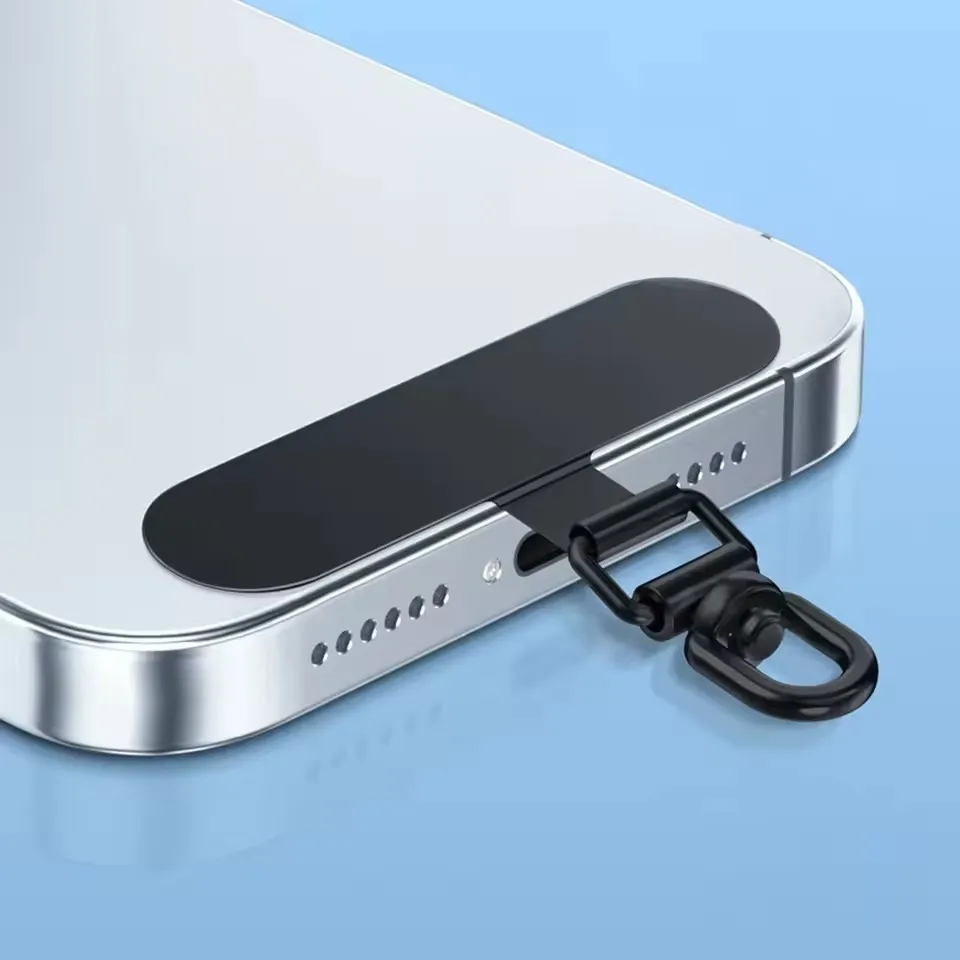 Universele roestvrijstalen mobiele telefoon Lanyard-patchpakking 360 graden draaibaar Afneembaar Anti-verloren metalen ketting Veiligheid Connect-kaart