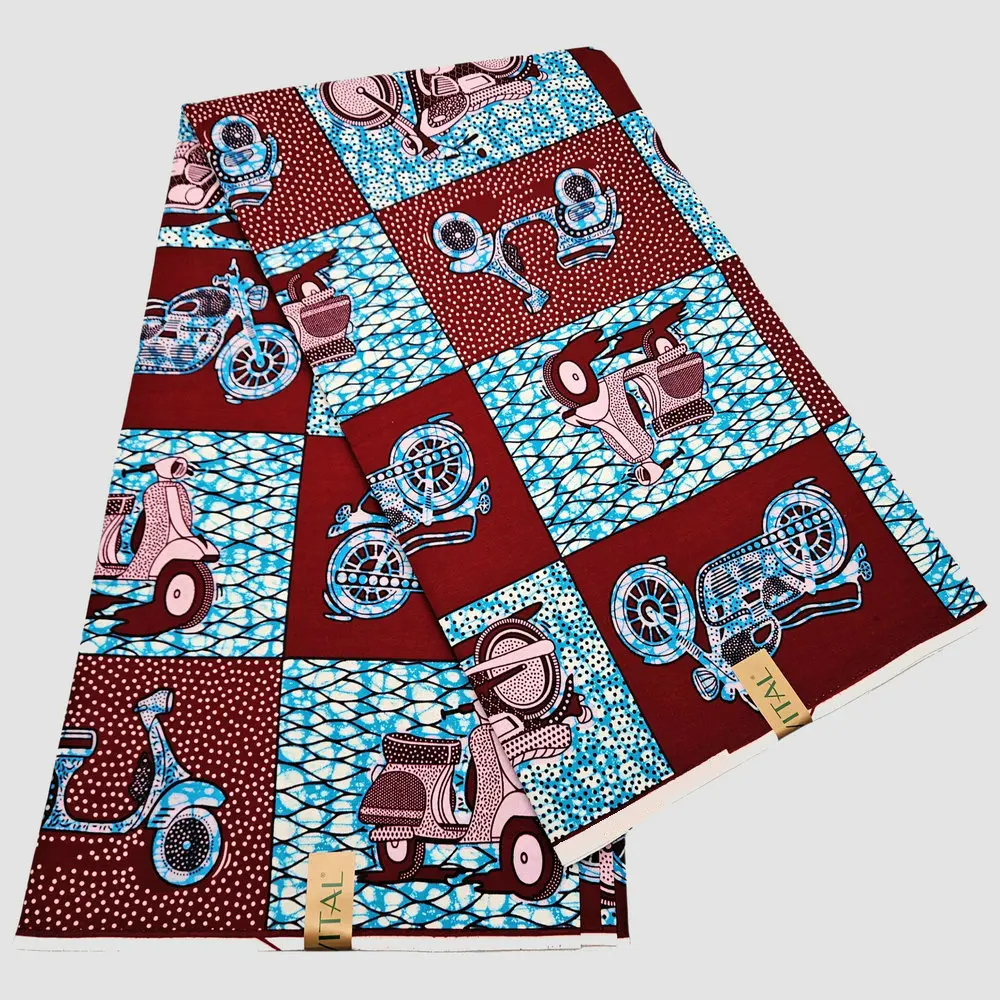 Neues Muster Afrikanischer Baumwoll-Wachsdruckstoff, Echter Wachsstoff für Quilting, Kleidung und Handarbeiten – Detail 6