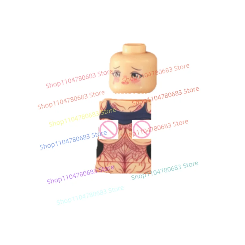 MOC Bouwstenen Kawaii Meisje Lange Speer Krijger Mini Figuur Assemblage Model Display Anime Cartoon Desktop Decor Speelgoed Cadeau