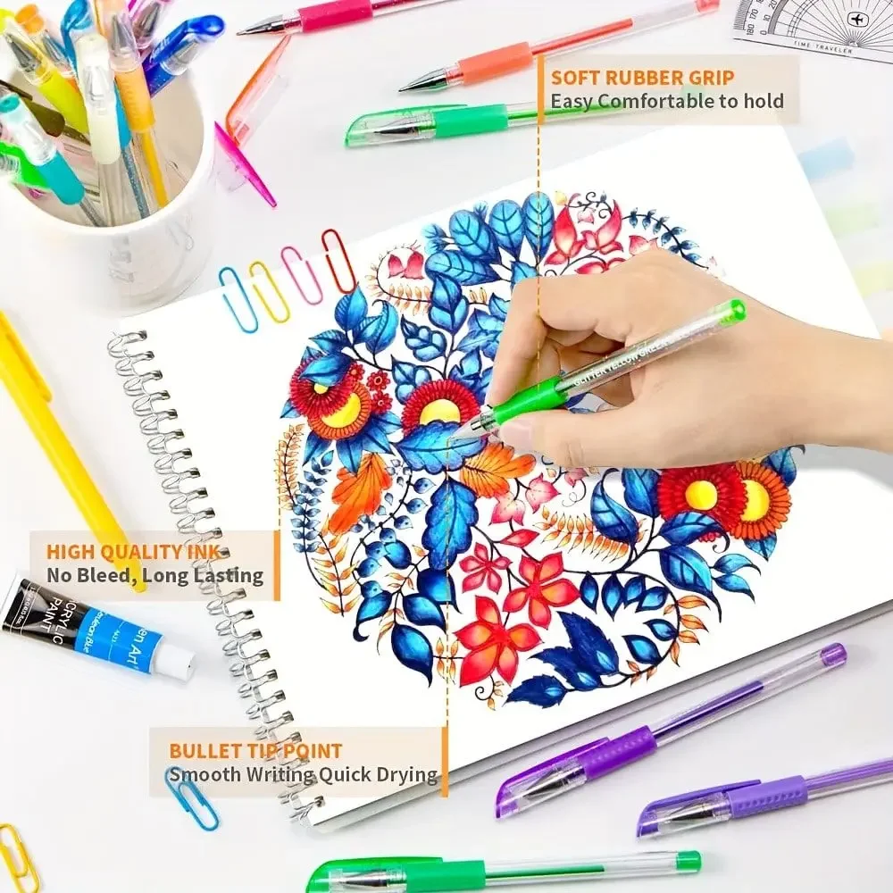 100Color Gel Pen Sets, Color Pen Sets, Color Gel Pens, Gel Pen Sets, Markers, Colored Pens, Highlighter Pens, MultiFunction Pen