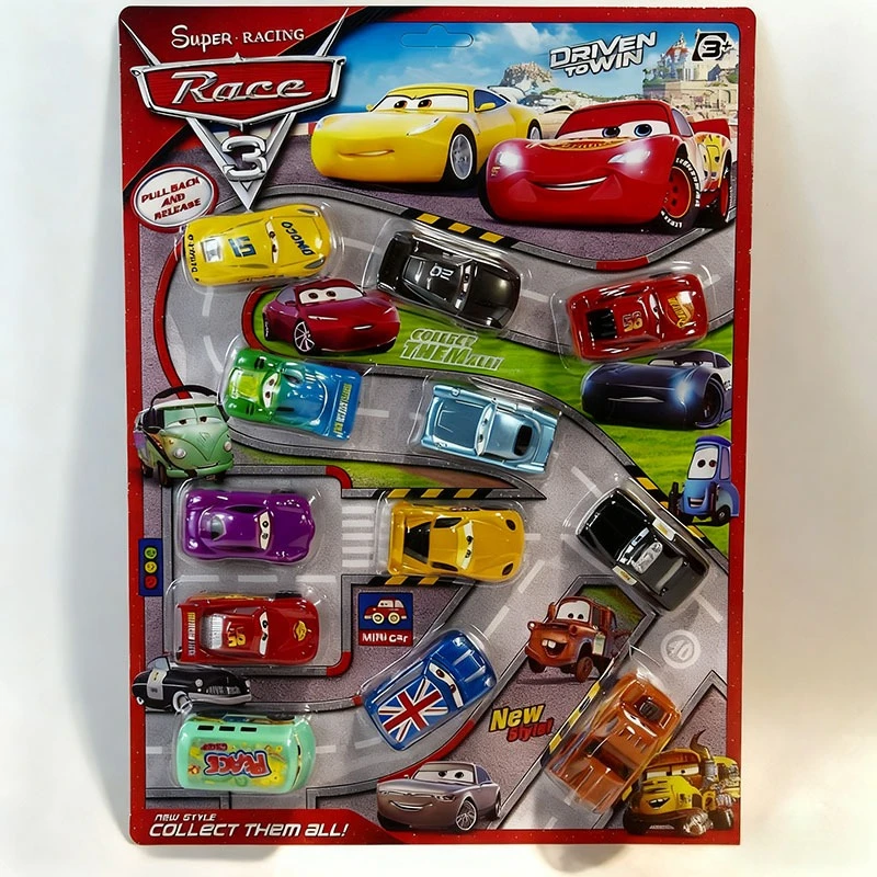 

12pcs Disney Cars Pixar plastic racing Lightning McQueen children's toys Jai Alai Skate Storm Boy set birthday gift