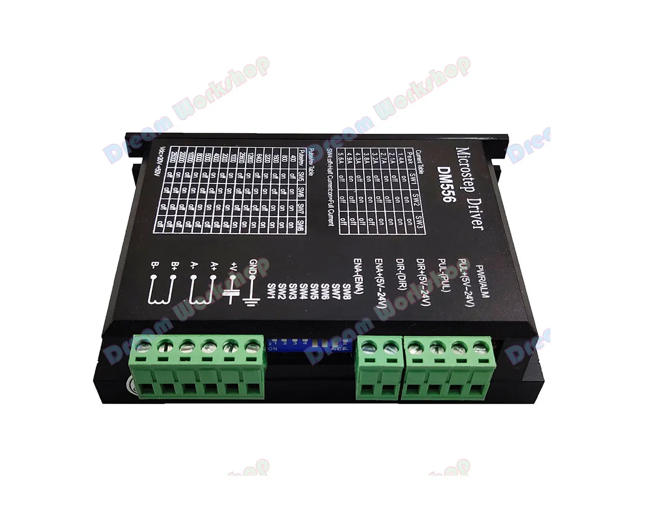 Digital Stepper Motor Controller, DM556 Driver, 2 Phase, 5.6A for 57, 86 Stepper Motor, NEMA23, NEMA34