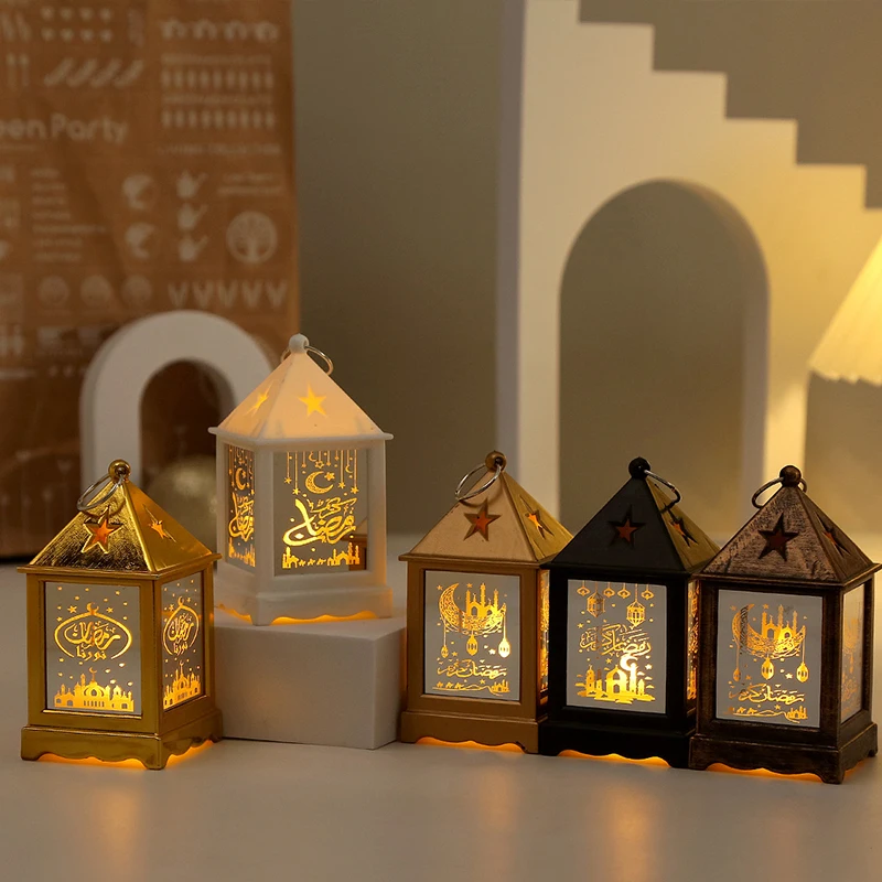 2025 EID Mubarak Wind Lantern Ornaments Ramadan LED Portable Lamp Eid Al Adha Gifts Muslim Gurbang Ramadan Decoration for Home