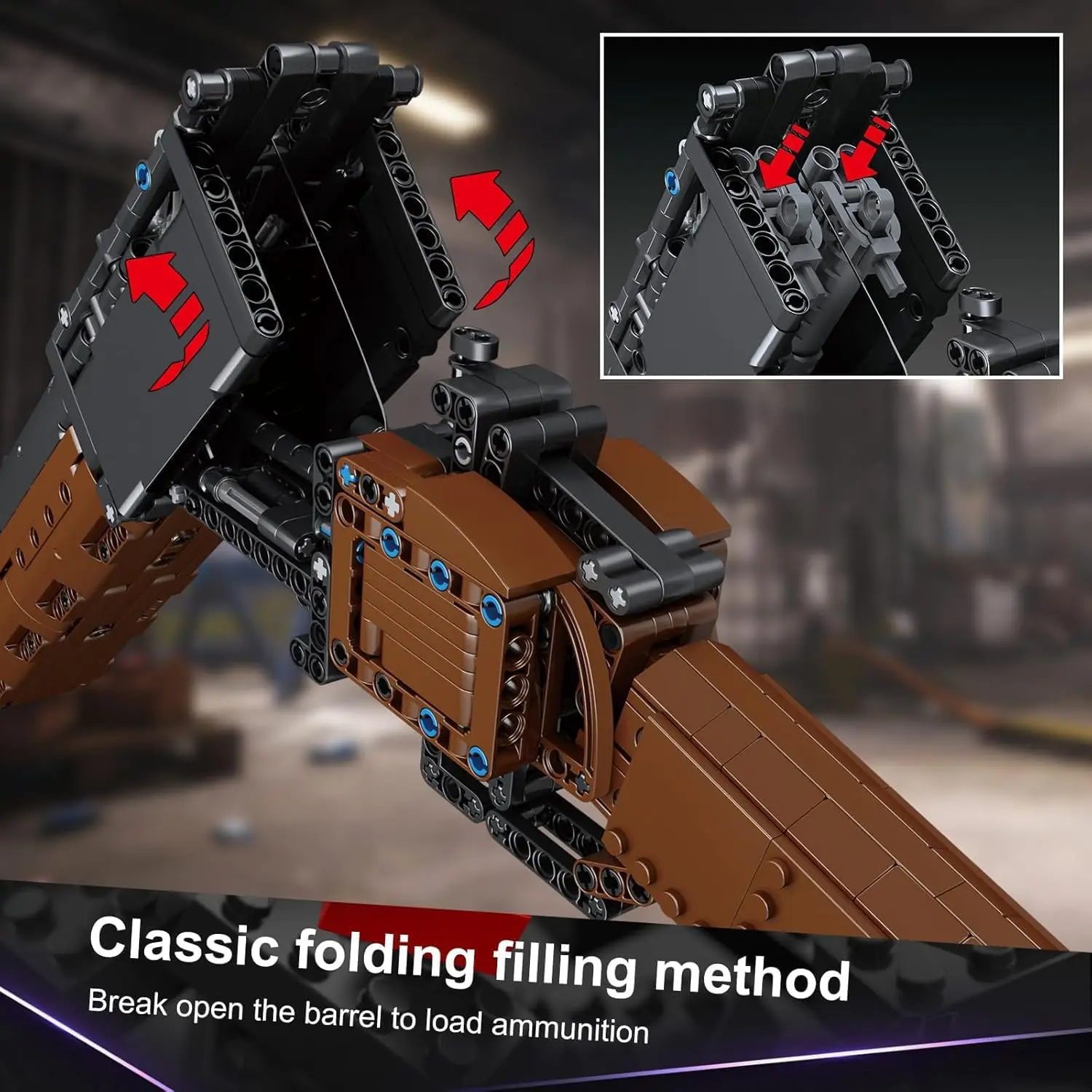 몰드 킹 14016 1015개 부품 더블 배럴 샷건 조립 키트, 성인 및 청소년 수집가를 위한 사실적인 디스플레이 모델