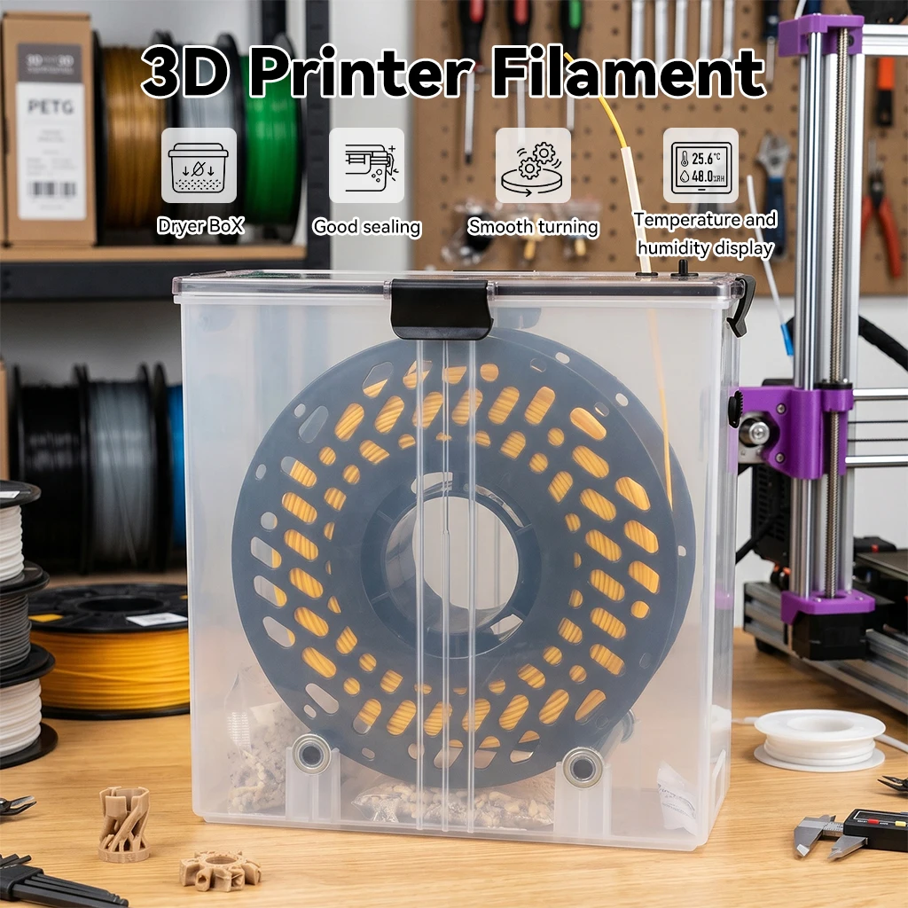 Für Bambu Snapmaker Flashforge Anycubic Creality Filament-Trockenbox zur Verbesserung der Druckqualität für PLA PETG ABS TPU Filament