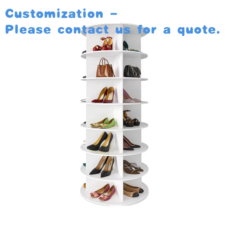 custom.Oem PVC Rotating Tower Spinning Display Revolving 360 Shoe Rack Storage Round Vertical Handbag Shoe Rack