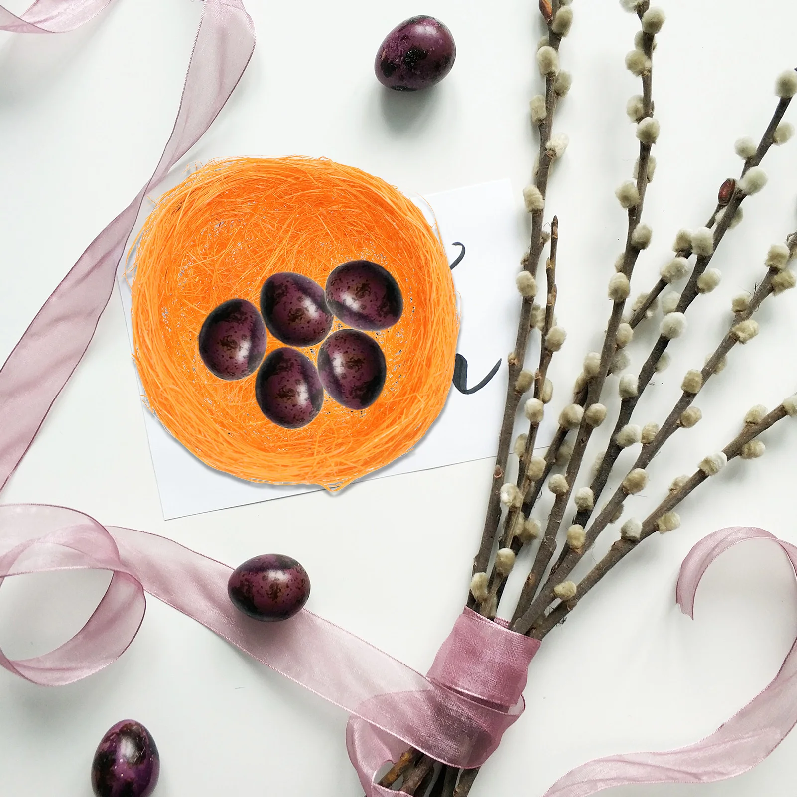 

4Pcs Thickened Jute Handmade Bird Nest Garden Decor Bird Cage Bedding for Parakeets Finches Canaries Durable Outdoor Use